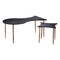 Homeroots Set of Two Black and Bronze Wood and Steel Free Form Coffee And End Table 572203 - alternate 3