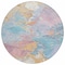 Homeroots 8' Teal Blue Gold And Pink Round Abstract Washable Indoor Outdoor Area Rug 618558 - alternate 4