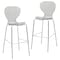 Leisuremod Oyster Acrylic Barstool with Steel Frame in Chrome Finish, Smoke, 2PK OC31TBL2 - alternate 1