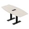 Skutchi Designs 6ft Boat Conference Table With Power | Harmony Series | 6 Person Meeting Room Table HAR-BOT-36X72-T.BK-K458-EBLK - alternate 1