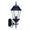 Homeroots Matte Black Domed Glass Lantern Wall Light 398591 - alternate 3