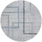 Homeroots 8' Gray Charcoal And Blue Round Geometric Washable Indoor Outdoor Area Rug 588340 - alternate 5