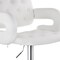 Elama Faux Leather Tufted Bar Stool in White with Chrome Base and Adjustable Height ELM-749-WHT - alternate 6