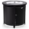 Leisuremod Walbrooke Black Patio Round Tank Holder with Slats Design, Black WHS24BL - alternate 1