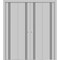 Sartodoors Sliding Closet Double Bi-fold Doors, Planum 0016 Matte Grey and Aluminum Strips, Sturdy Tracks Mold PLANUM0016DBF-GRE-72 x 80 (4* 18x80) - alternate 1