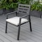 Leisuremod Chelsea Modern Patio Dining Armchair in Aluminum with Removable Cushions, Beige, 2PK CC20BL-BG2 - alternate 4