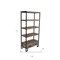 Homeroots 71" Brown Distressed Solid Wood Four Tier Etagere Bookcase with Two Drawers 488872 - alternate 3