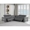 Homeroots Gray Italian Leather Modular L Shaped Five Piece Corner Sectional 534864 - alternate 5
