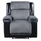 Homeroots 39" Black And Gray Faux Leather And Fabric Manual Recliner 563924 - alternate 3