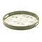 Homeroots 14" Green White And Gold Woodland Scene Round Serving Tray With Handles 634492 - alternate 3