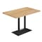 Flash Furniture Bennett 30 in x 48 in Solid Wood Indoor Tabletop in Natural with 27 in x 15 in Black Double Column GSF-REC3048-NAT-TB002B-GG - alternate 1