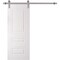 Sartodoors Barn Door 18 x 80 inches, BASIC 9233 White, 6.6FT Silver Rail Track Heavy Hardware Set, Solid Pan BASIC9233BD-S-SKIN-18 - alternate 1