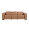 Homeroots 104" Chestnut Top Grain Leather Reclining Metal USB Sofa 720438 - alternate 1