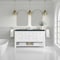 James Martin Vanities Breckenridge 60 in. Double Vanity, Bright White, w/ 3 CM Charcoal Soapstone Quartz Top 330-V60D-BW-3CSP - alternate 3