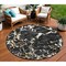Homeroots 8' Black Ivory And Brown Round Striped Washable Indoor Outdoor Area Rug 600878 - alternate 1