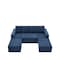 Homeroots 72" Navy Blue Fabric Modular Sleeper Sofa Chaise 568269 - alternate 5