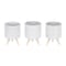 Homeroots Set of Three White Porcelain 1 Ounce Round Funny Face Pot Planters With Stands, 3PK 517974 - alternate 1