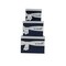 Homeroots 11.5" X 12" X 8.5" White Blue Fabric Boxes With Cover Set Of 3, 3PK 364159 - alternate 4
