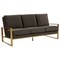 Leisuremod Jefferson Contemporary Velvet Sofa with Gold Frame, Dark Grey JAG77DGR - alternate 1