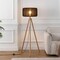 Jonathan Y Adriel 52" Mid-Century Modern Tripod Wood w/Ribbed Cocoon Pumpkin Shade LED Floor Lamp, Black/Light B JYL4201C - alternate 5