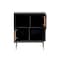 Homeroots Black Wood and Wicker Accent Cabinet 400726 - alternate 6