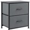 Homeroots 12" Black And Gray Fabric Metal And Wood Two Drawer Dresser 635727 - alternate 3