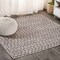 Jonathan Y Ourika Moroccan Geometric Textured Weave Natural/Black 4 ft Square Indoor/Outdoor Area Rug SMB108D-4SQ - alternate 1