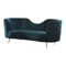 Homeroots 83" Green Velvet Curved Sofa With Gold Legs 480903 - alternate 1