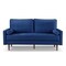 Homeroots 69" Blue Velvet Sofa And Toss Pillows With Dark Brown Legs 543706 - alternate 7