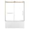 Kingston Brass 60" Acrylic Anti-Skid Alcove Left-Hand Drain Tub with Right Sliding Tub Door, White/Brushed Brass KVTAP603216L7 - alternate 1