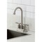 Kingston Brass Double-Handle 4" Centerset Bar Faucet with Knurled Handle, Brushed Nickel KB5498KNL - alternate 3