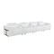 Homeroots 166" White Top Grain Leather Reclining Metal USB Sofa 720378 - alternate 1
