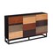 Homeroots 52in Brown Gray And Black Patch Three Door Sideboard Cabinet 401669 - alternate 1