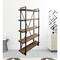 Homeroots Natural Metal and Wood Five Tier Bookcase 517715 - alternate 2