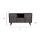 Homeroots 55in Dark Gray Carved Geometric Distressed Solid Wood Enclosed and Open Storage TV Stand 489509 - alternate 5