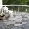 Homeroots 8' Gray And Charcoal Round Geometric Washable Indoor Outdoor Area Rug 605039 - alternate 5