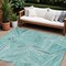 Homeroots 8' X 10' Teal Blue And Ivory Geometric Washable Indoor Outdoor Area Rug 594812 - alternate 1