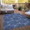 Homeroots 3' X 5' Navy Blue And Ivory Geometric Washable Indoor Outdoor Area Rug 614089 - alternate 4