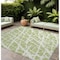 Homeroots 9' X 12' Green And White Abstract Washable Indoor Outdoor Area Rug 559629 - alternate 1