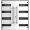 Vdomdoors Front Exterior Prehung Aluminum Double Doors Ronex0131 Grey Mirrored Clear Glass Entry Metal Modern RONEX0131DEXD-GRE-W72xH96-RH-I - alternate 4