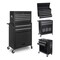 Homeroots Set of Two Black Multi-Tier Steel Rolling Cabinet With Lid, 2PK 714596 - alternate 5