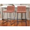 Homeroots Set of Two 26" Brown And Black Faux Leather And Steel Counter Height Bar Chairs 555736 - alternate 3