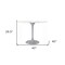 Homeroots 40" White And Gray Rounded Marble And Metal Pedestal Base Dining Table 520846 - alternate 8