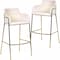 Leisuremod Axis Velvet/Polyester/Leather Bar Stool - Stainless Steel Base, Low Back & Armrests, 2PK ACG29BG2 - alternate 1