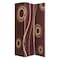 Homeroots 72" Brown Canvas Folding Three Panel Screen Room Divider 274750 - alternate 1