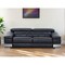 Homeroots 92" Black Italian Leather Sofa With Silver Legs 329713 - alternate 4