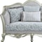 Homeroots 66in Light Gray And Champagne Linen Damask Loveseat and Toss Pillows 515727 - alternate 4