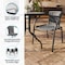 Flash Furniture Round Table Set, Aluminum, Glass, Metal, Plastic, Rattan, Clear TLH-087RD-037GY2-GG - alternate 7
