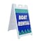 Signmission Boat Rental, A-Frame & 2 Decals Installed, Heavy-Duty Plastic Frame SBHD-D-2436-Boat Rental - alternate 1