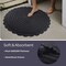 Lavish Home Bathroom Rugs 2 Woven Cotton Bath Mat Set for Boho Decor Round Rugs for Shower, Tub, Toilet, Vanity HT-BATH4-BLK - alternate 4